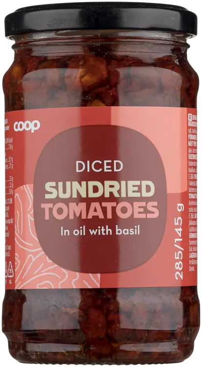 Coop aurinkokuivattu tomaatti paloina öljyssä 285/145 g