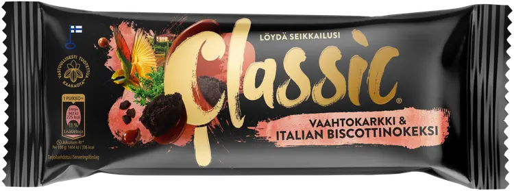 Classic Vaahtokarkki & Italian Biscottinokeksi kermajäätelöpuikko 67g/90ml