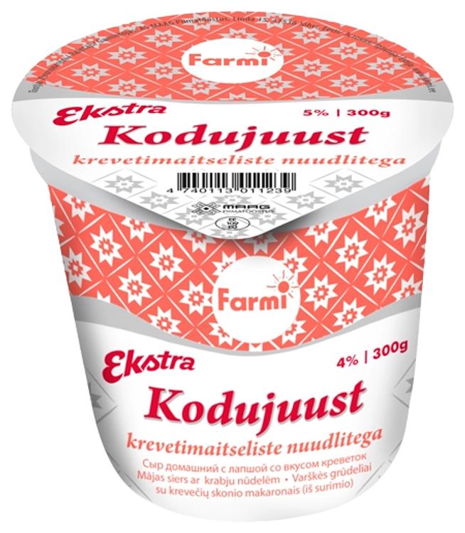 Kodujuust krevetimaitseliste nuudlitega, 300 g