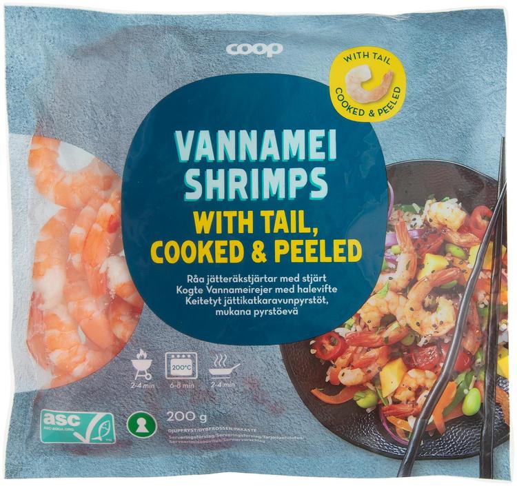 Coop keitetyt jättikatkaravunpyrstöt ASC 200 g pakaste