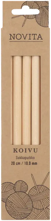Novita Sukkapuikot Koivu 20cm - 10 mm Novita