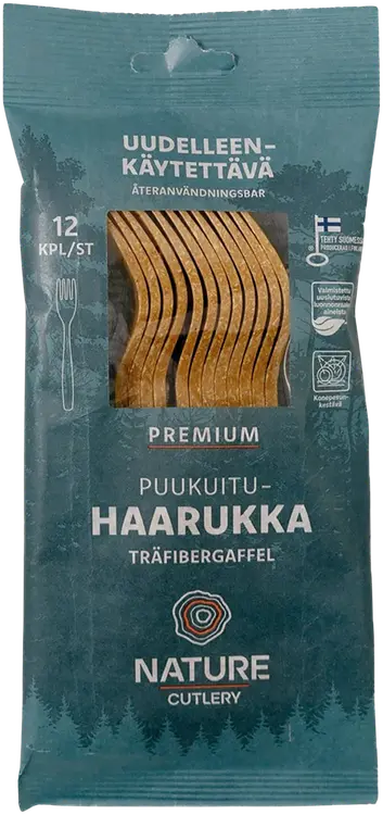 Nature Line puukuituhaarukka Premium 12 kpl