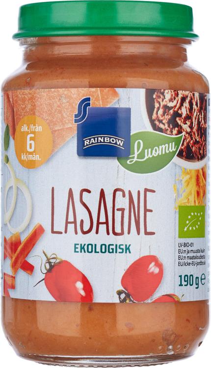 Rainbow luomu lasagne 6kk 190g