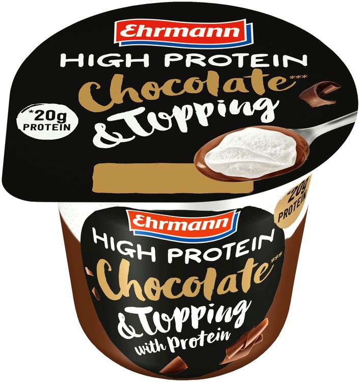 Ehrmann High Protein Pudding Suklaanmakuinen proteiinivanukas proteiinikermavaahdolla 200 g