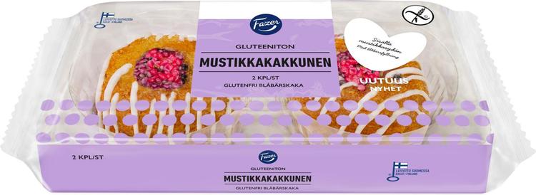 Fazer Gluteeniton Mustikkakakkunen 2kpl 150g, kausimaku