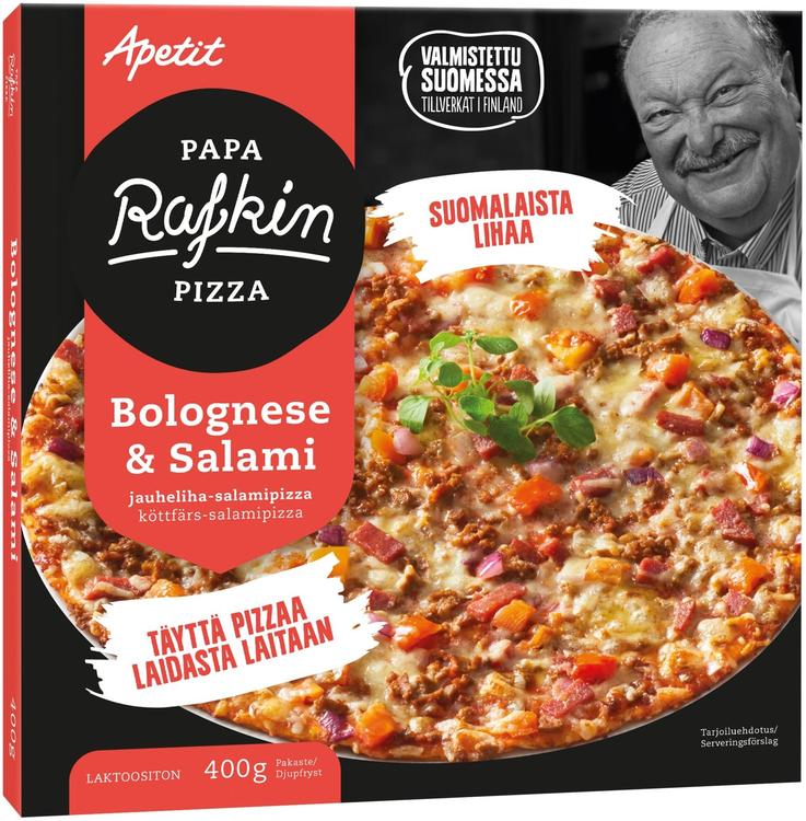 Papa Rafkin Bolognese&Salami jauheliha-salamipizza pakaste 400g