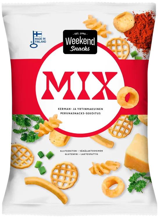 Weekend Snacks Weekend Mix Kerman- ja Yrtinmakuinen Perunasnacks-Sekoitus 180g