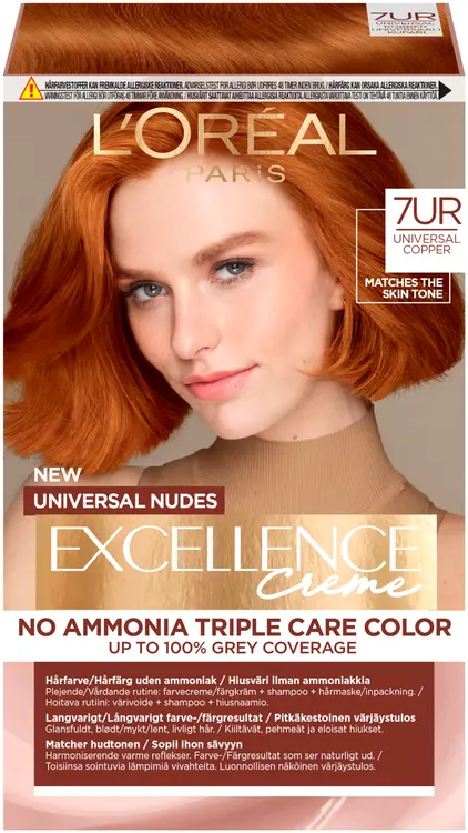 L'Oréal Paris Excellence Creme Universal Nudes 7UC Copper kestoväri ilman ammoniakkia 1kpl