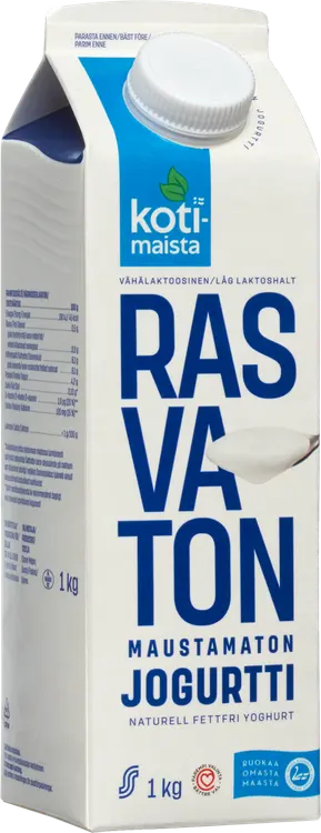 Kotimaista 1kg Rasvaton Maustamaton vähälaktoosinen jogurtti