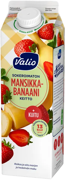 Valio mansikka-banaanikeitto +kuitu 1 kg sokeroimaton