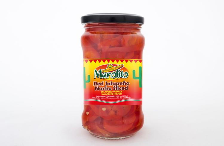 Manolito Punaiset Jalapenoviipaleet 290g/150g