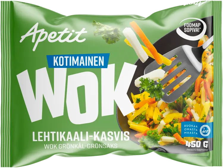 Apetit Kotimainen Wok Lehtikaali-kasvis pakaste 450g