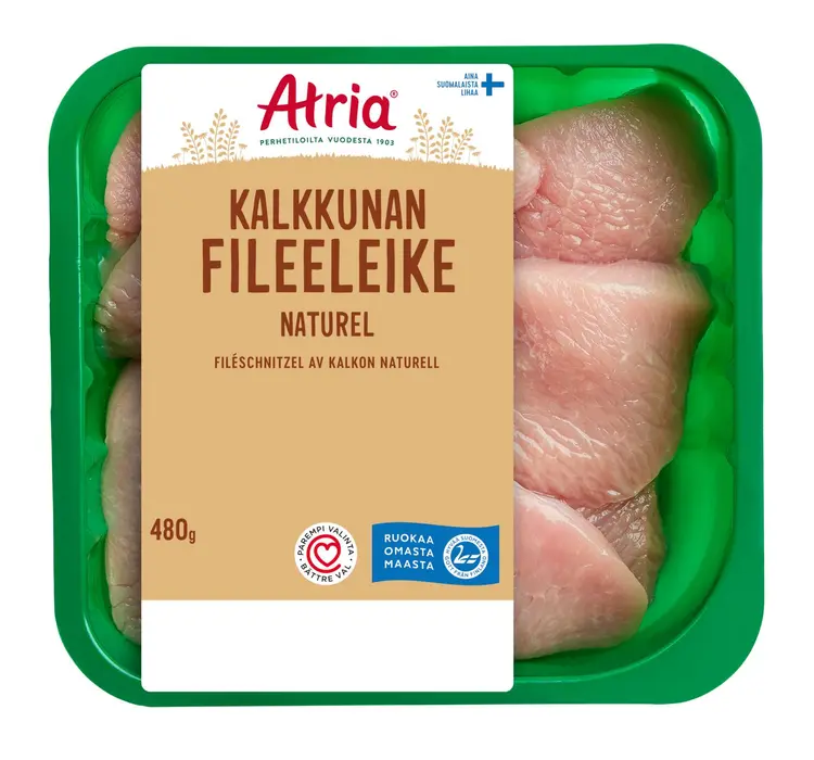 Atria Kalkkunan Fileeleike Naturel 480g