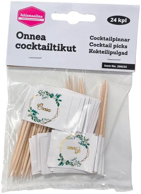Juhlamaailma Onnea cocktailtikku 24 kpl/pkt