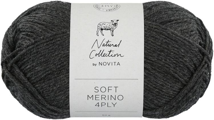 Novita lanka Soft Merino 4PLY 50 g grafiitti 044