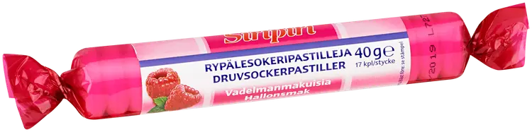 Siripiri rypälesokeripastilli vadelma 17kpl