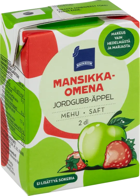 Rainbow mansikka-omenamehu 2dl