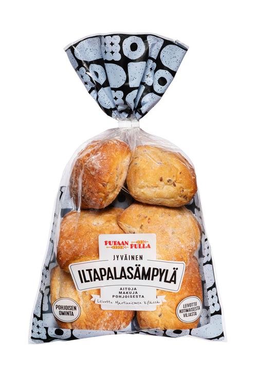 PutaanPulla Jyväinen Iltapalasämpylä 6 kpl/320g jyväsämpylä