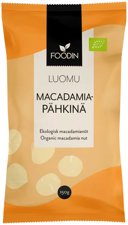 Foodin macadamiapähkinä luomu 150g