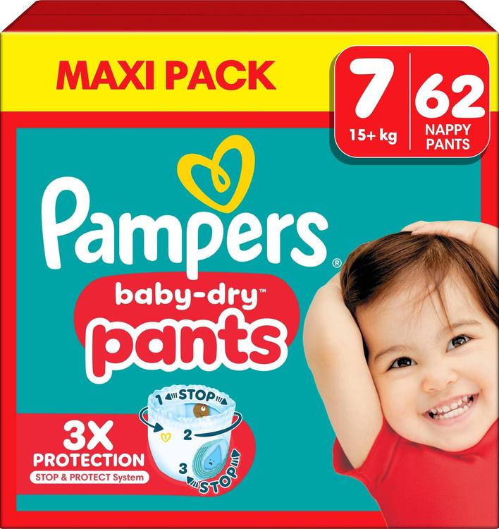 Pampers Baby Dry Pants S7 15+ kg 62kpl housuvaippa