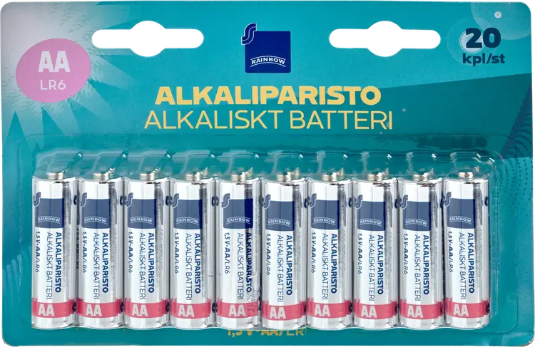 Rainbow alkaliparisto AA/LR6 1,5V 20 kpl