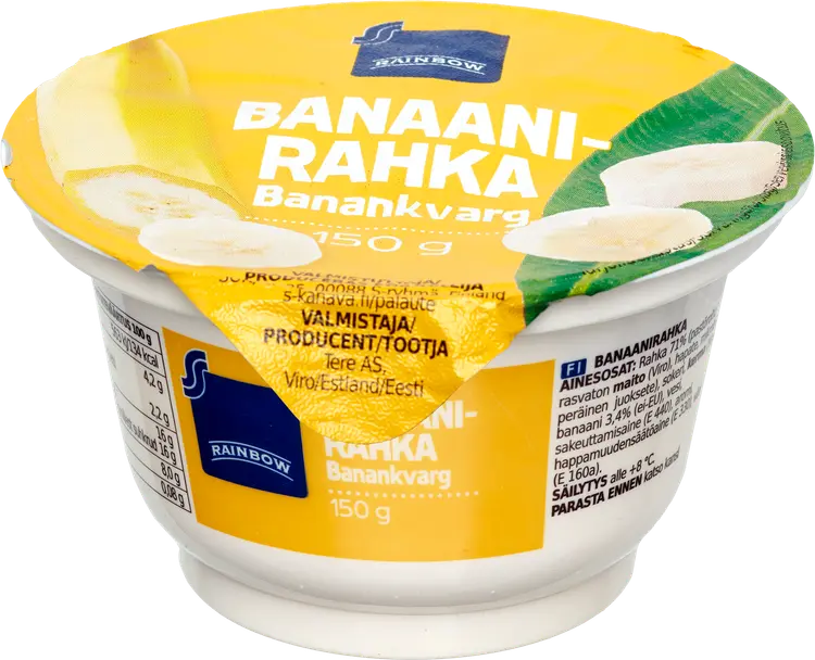 Rainbow 150g banaanirahka 4%