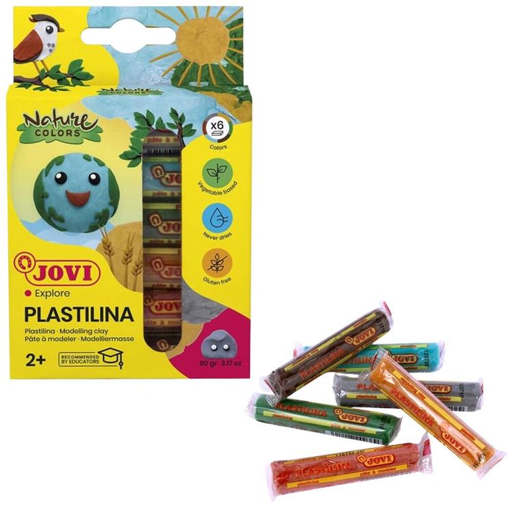 Jovi plastiliin 6 värvi, a' 15 g, loodus