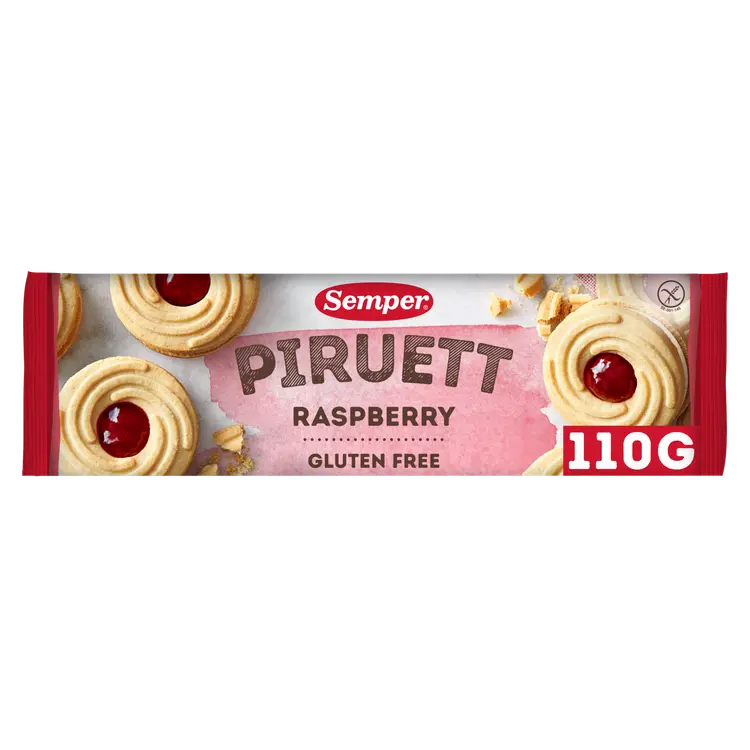 Semper Gluteeniton Piruett Vadelmanmakuinen Täytekeksi 110g