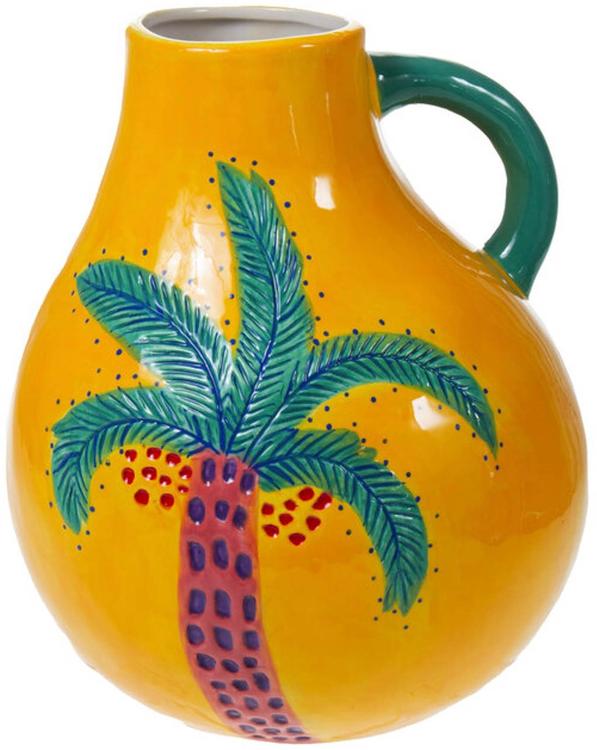 Värviline vaas, 24,5 cm kollane