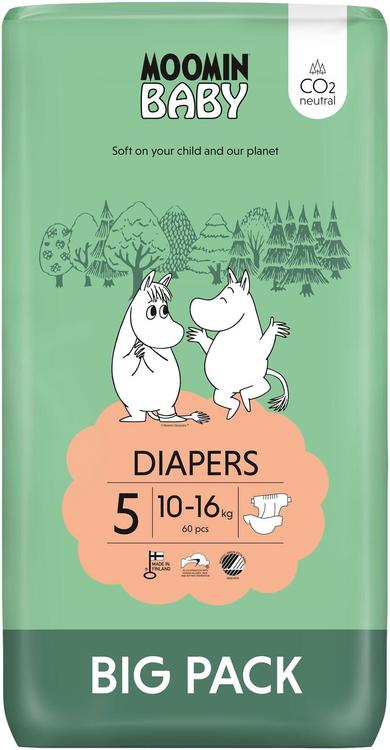 Moomin baby teipmähkmedr 5 60tk 10-16kg