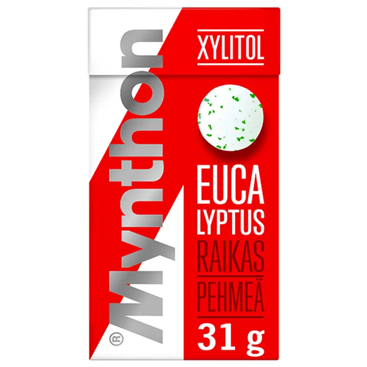 Mynthon Xylitol Eucalyptus +B-vitamiini & Kalsium ksylitolipastilli 31g