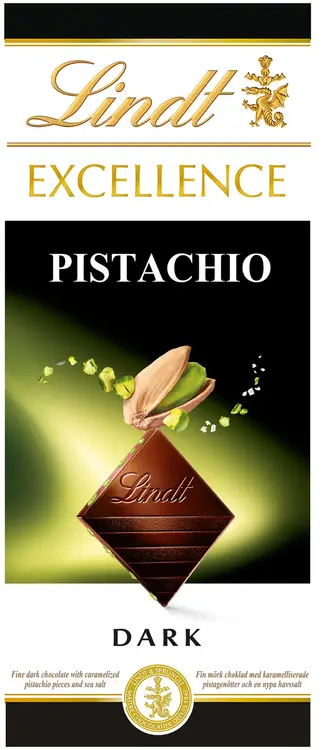 Lindt EXCELLENCE Hienoa tummaa suklaata, karamellisoitua pistaasipähkinää ja ripaus merisuolaa 100g