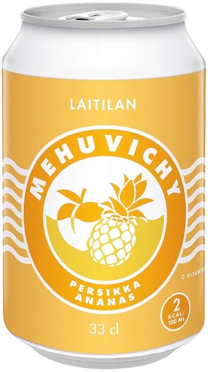 Laitilan Mehuvichy Persikka-Ananas 0,33L kivennäisvesi