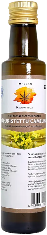 Impolan Kasvitila kylmäpuristettu camelinaöljy 250 ml