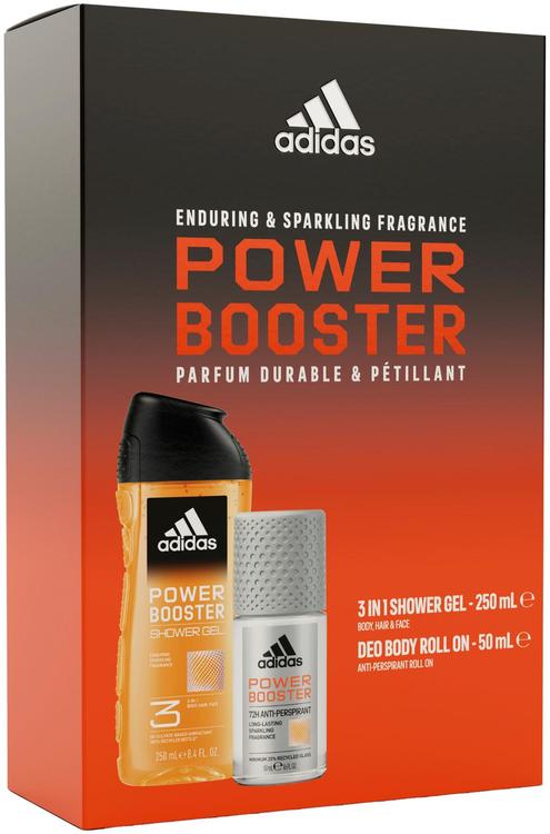 Adidas Power Booster deo roll 50 ml + suihkugeeli 250 ml pakkaus