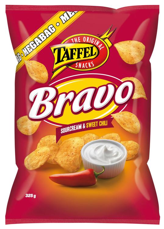 Taffel Bravo ranskankerma makea chili maustettu perunalastu 325g