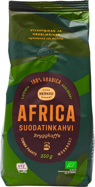 Herkku Africa 350g suodatinjauhettu kahvi tumma paahto luomu UTZ