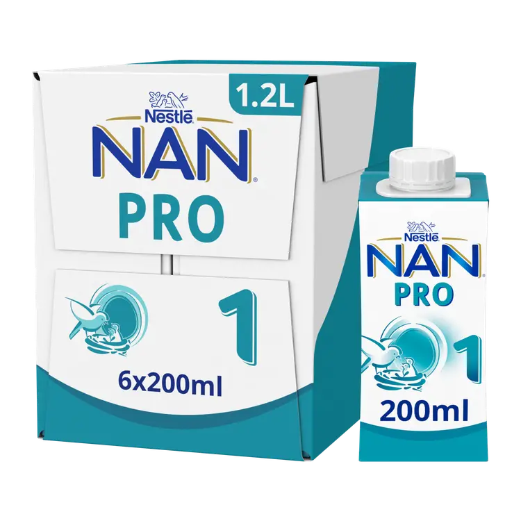 6x Nestlé Nan 200ml Pro 1 maitopohjainen käyttövalmis äidinmaidonkorvike