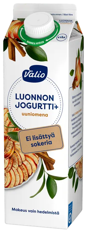 Valio Luonnonjogurtti+™ uuniomena 1 kg ei lisättyä sokeria, laktoositon