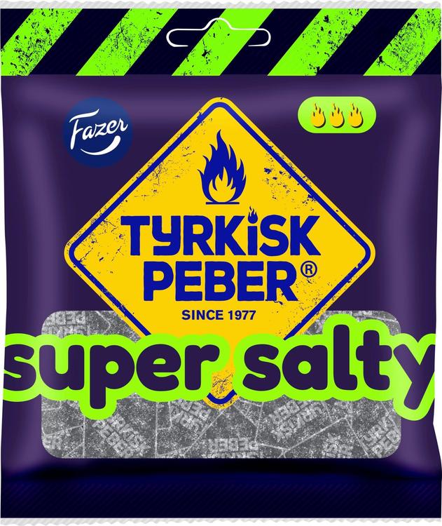 Fazer Tyrkisk Peber Super Salty salmiakkipussi 80g