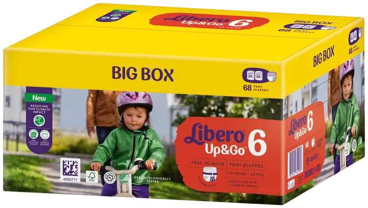 LIBERO Up&Go housuvaippa koko 6, 2x34 kpl, 13-20 kg