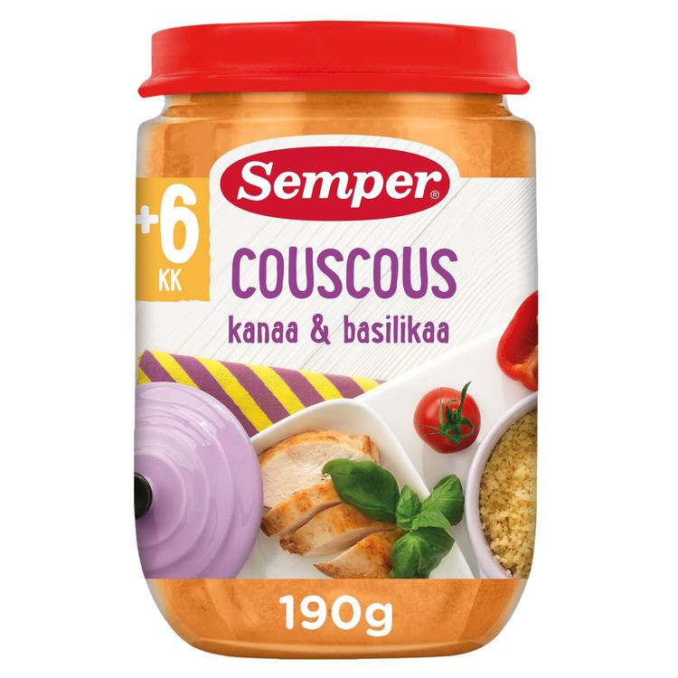 Semper Couscous kanaa & basilikaa 6kk lastenateria 190g