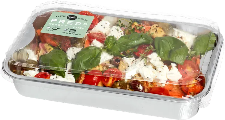 Herkku Preps Feta & lämmin pestosalaatti