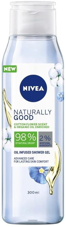 NIVEA 300ml Naturally Good Cotton Flower Shower Gel -suihkugeeli