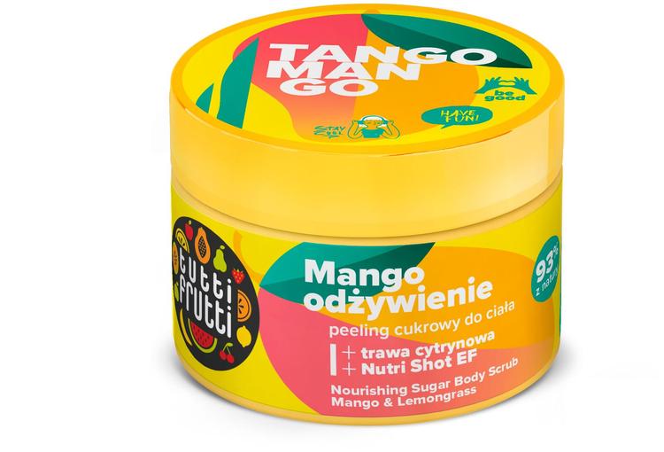 Tutti Frutti Ravitseva sokeri vartalonkuorinta Mango ja sitruunaruoho 300 g