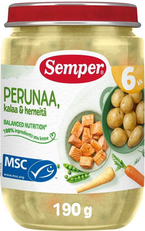 Semper Perunaa, kalaa & herneitä 6kk lastenateria 190g