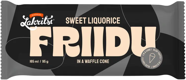 Friidu jäätelötuutti Sweet Liquorice 165ml/95g