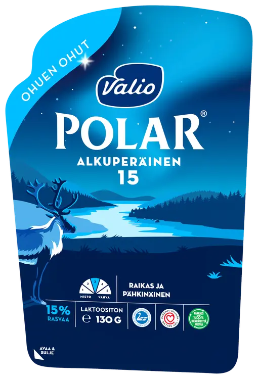 Valio Polar® Alkuperäinen 15 % ohuen ohut e130 g viipale