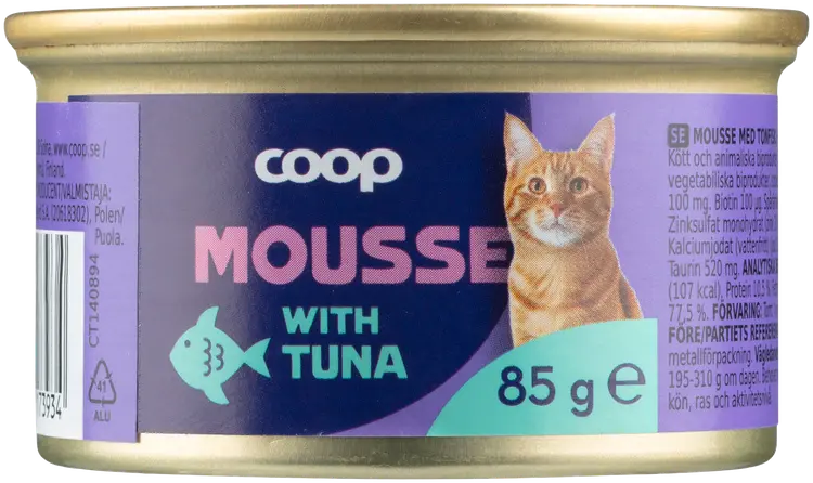 Coop tonnikalaa sisältävä mousse täysikasvuisille kissoille 85 g