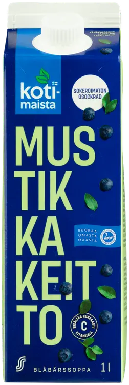 Kotimaista sokeroimaton mustikkakeitto 1l